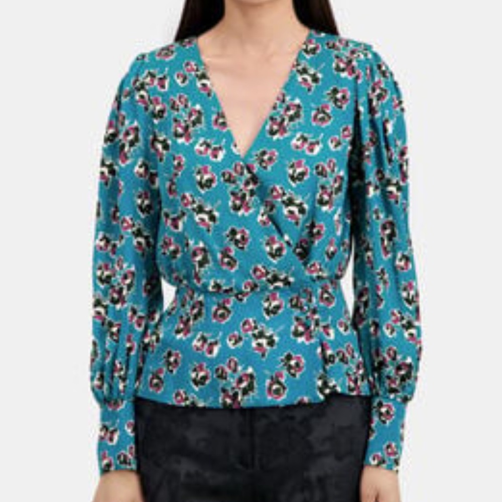 The kooples floral crossover printed blouse